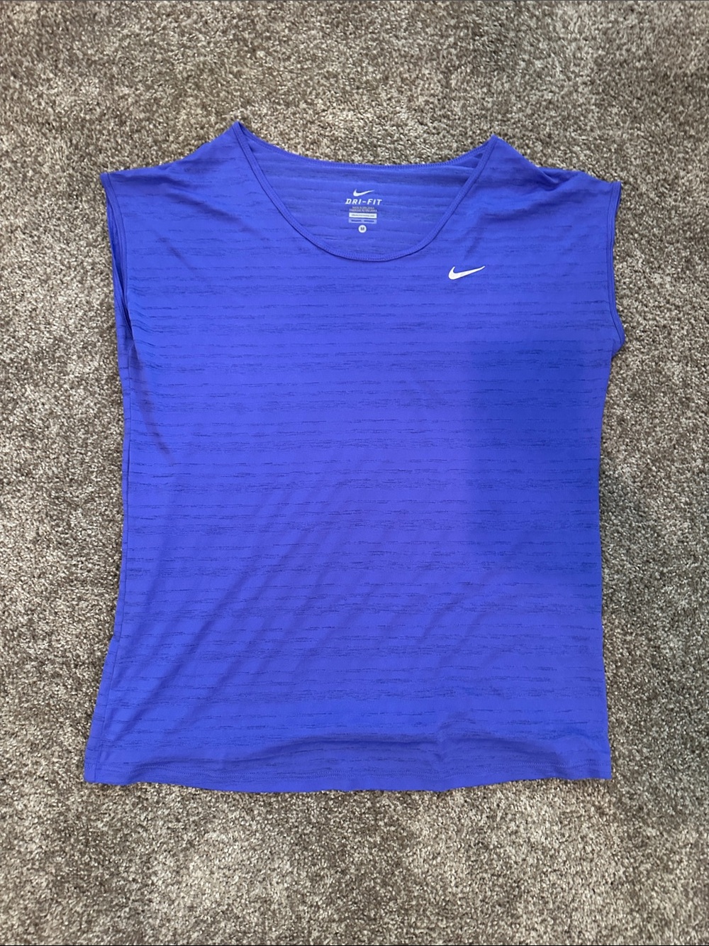 Nike Women's Dri-FIT Sleeveless Tank Top - Blue with White Swoosh